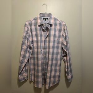 Banana Republic Pink and Blue Casual Button Down Shirt
